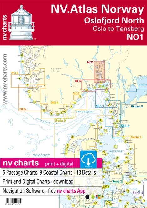 Hovedbilde Kart kombi Atlas No 1 - Oslo til Tønsberg