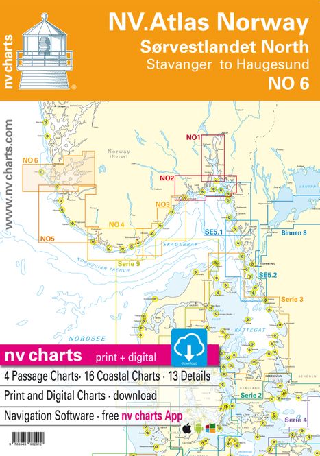 Hovedbilde Kart kombi Atlas No 6 - Stavanger til Haugesund