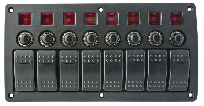Hovedbilde 1852 Bryterpanel 8 brytere og automatsikringer