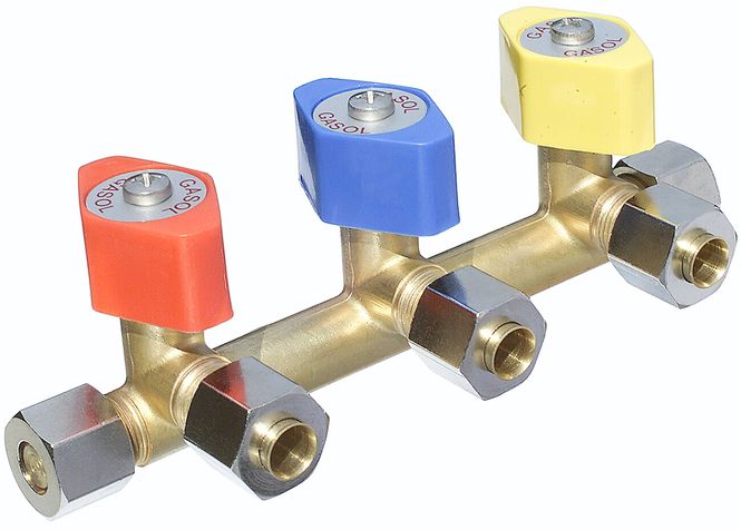 Hovedbilde Trippel stengeventil uten feste, for 8mm rør