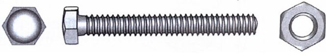 Hovedbilde Sekskantbolt m/mutter A4 DIN 933/934